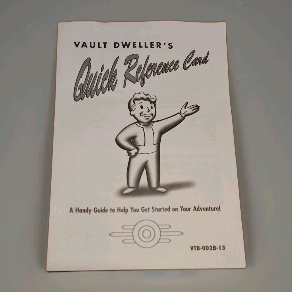 Fallout Vault Dweller's Quick Reference Card **RARE**